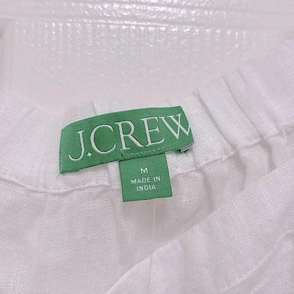 NWT J.Crew Bow-Back Linen Top in White - Picture 5 of 9